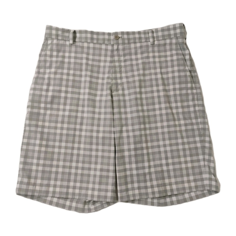 Nike Checkered White Grey Polyester Performance‎ Shorts Men's Sz 36 Lightweight